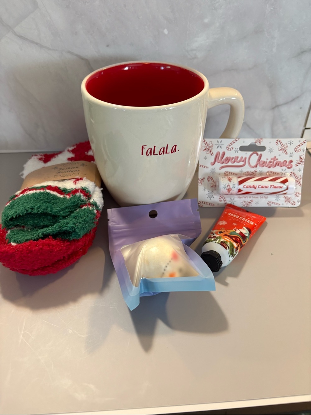 Rae Dunn “FaLaLa' Red & White Ceramic Mug Gift Set